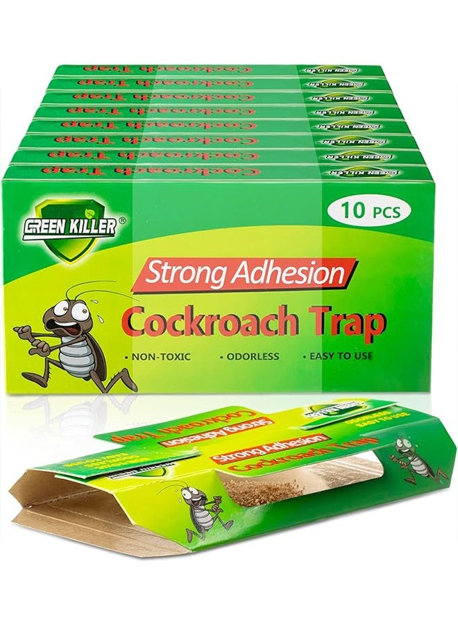 ١٠ قطع من مصائد الصراصير اللاصقة الداخلية، قاتل الصراصير، مصيدة صراصير منزلية لمكافحة الحشرات والآفات المنزلية - Image 1